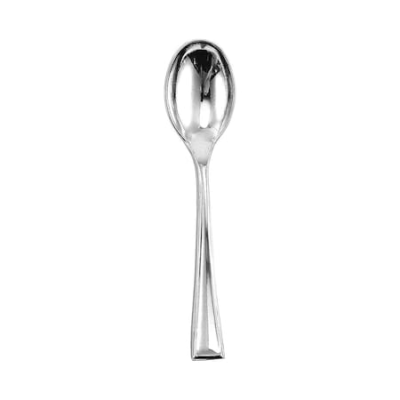 Smarty Had A Party Shiny Metallic Silver Mini Plastic Disposable Tasting Spoons (960 Spoons), 960PK 790-SV-CASE